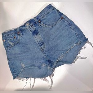 Levi 501 distressed shorts